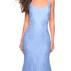 La Femme Formal Gown in Sky Blue